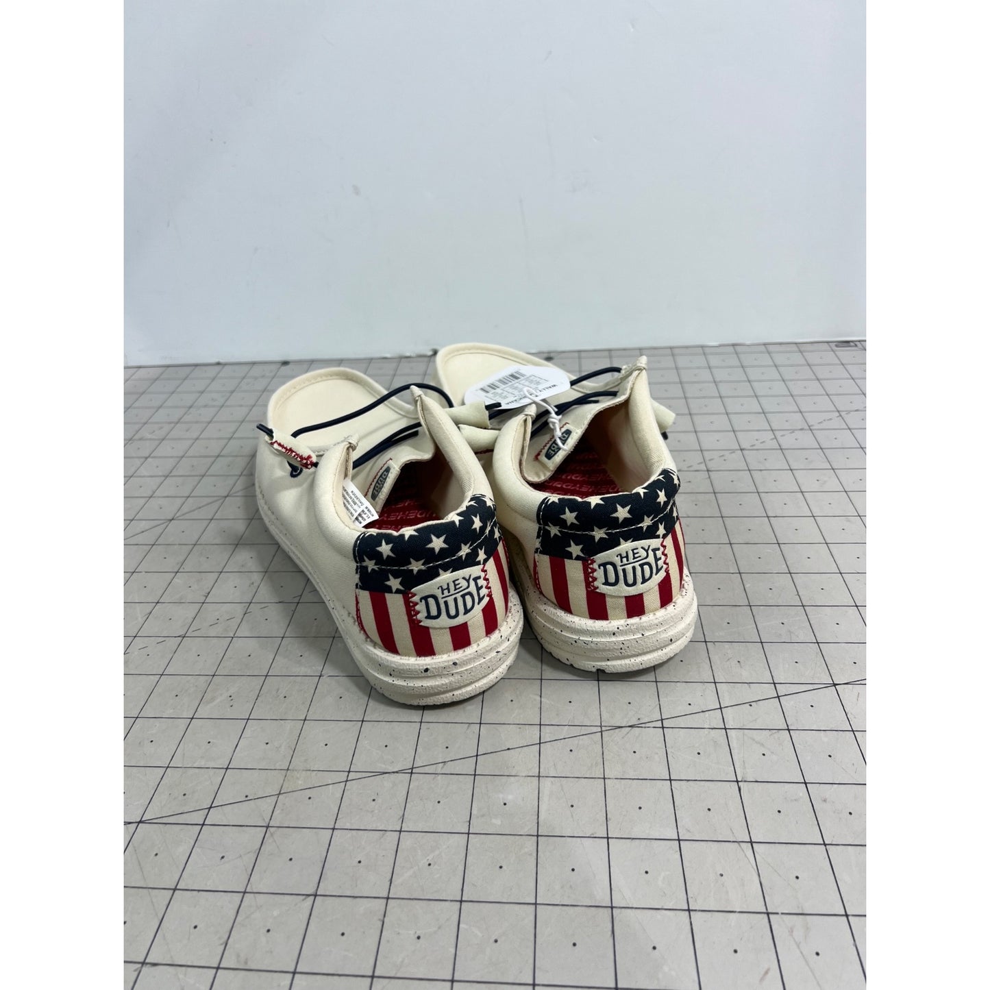 Hey Dude Men's Wally Americana Casual Shoes - Off White Sz. 7 New
