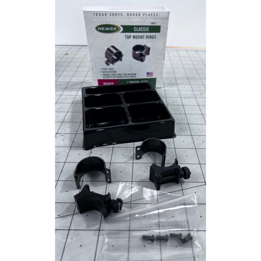 Weaver Classic 1" Medium Top Mount Rings Black #49071 New