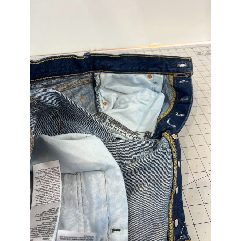 Levi’s 501 Original Fit Men’s Jeans 34x38 Dark Wash Denim Button Fly Meas. 33x35