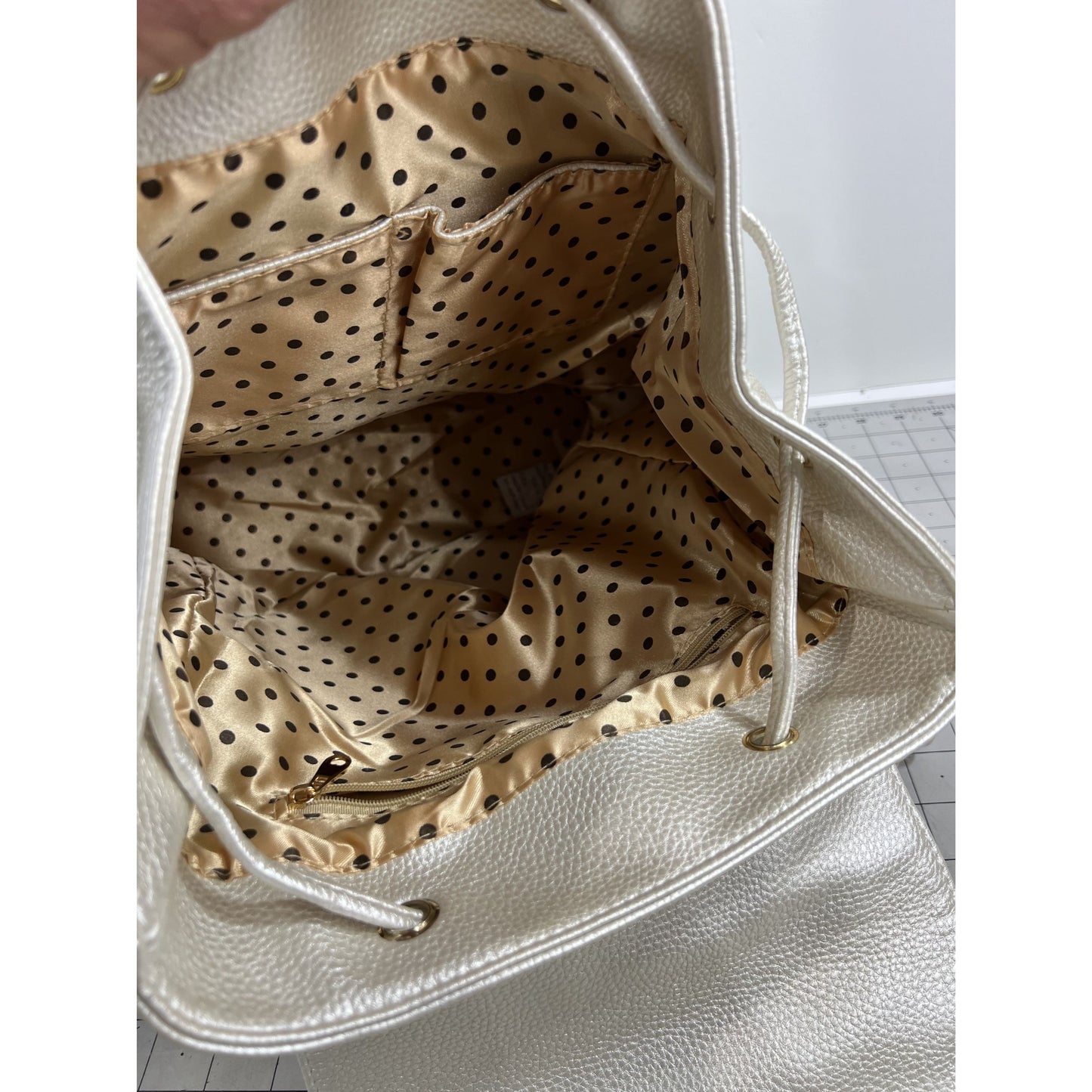 Rhinestone Accent Fashion Backpack Pearl BZL-1102 Handbag Express NEW Leather