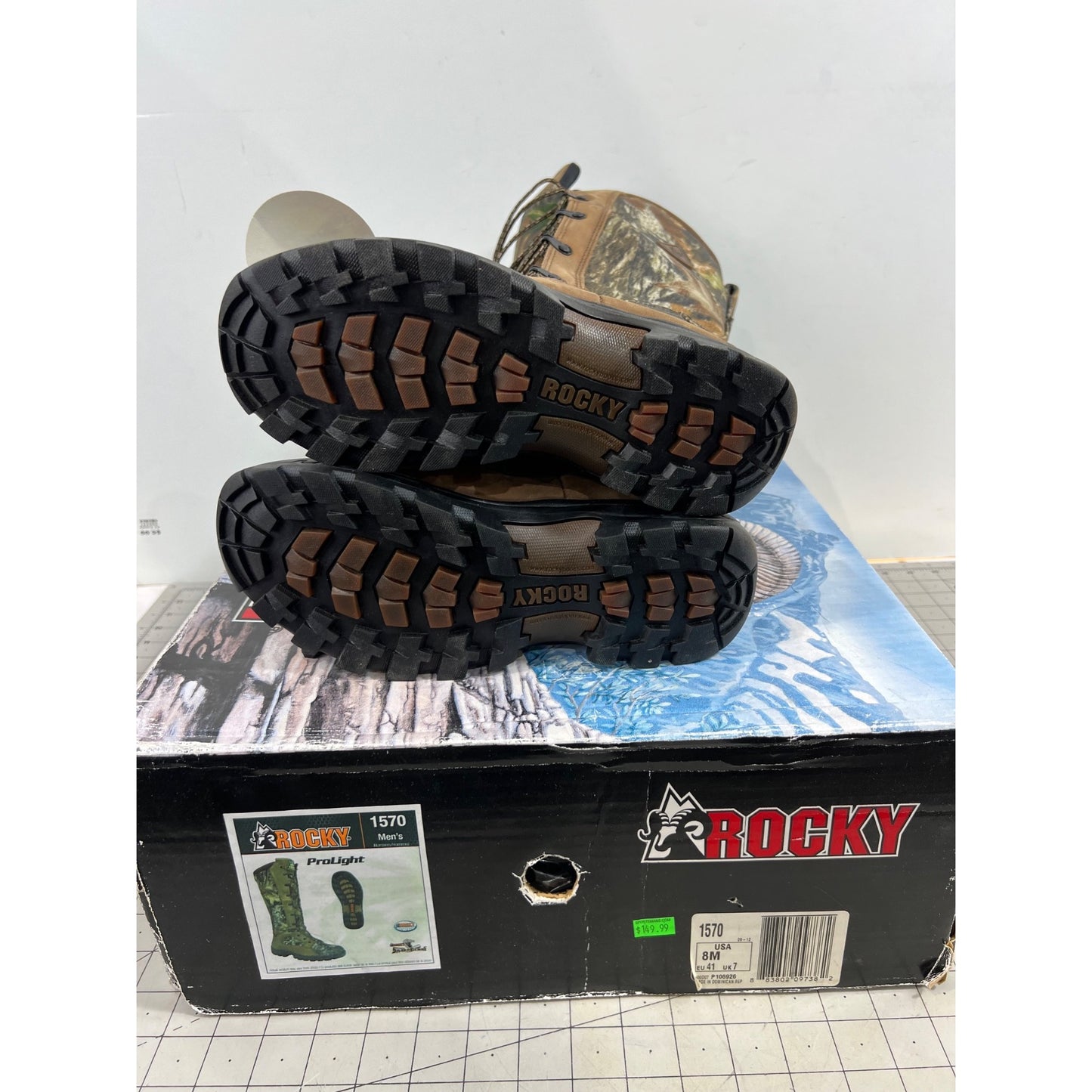 Rocky Prolight Snakeproof Boots Men’s Size Sz. 8 Waterproof Camo Hunting New