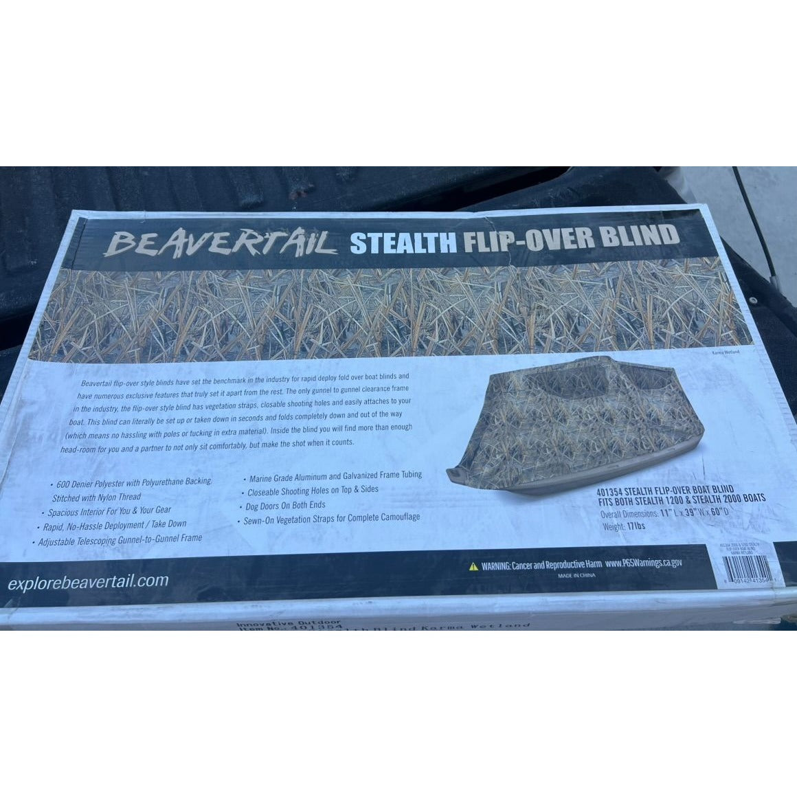 Beavertail Stealth Flipover Boat Blind Karma Wetland BTB401354 1200 & 2000 Boat