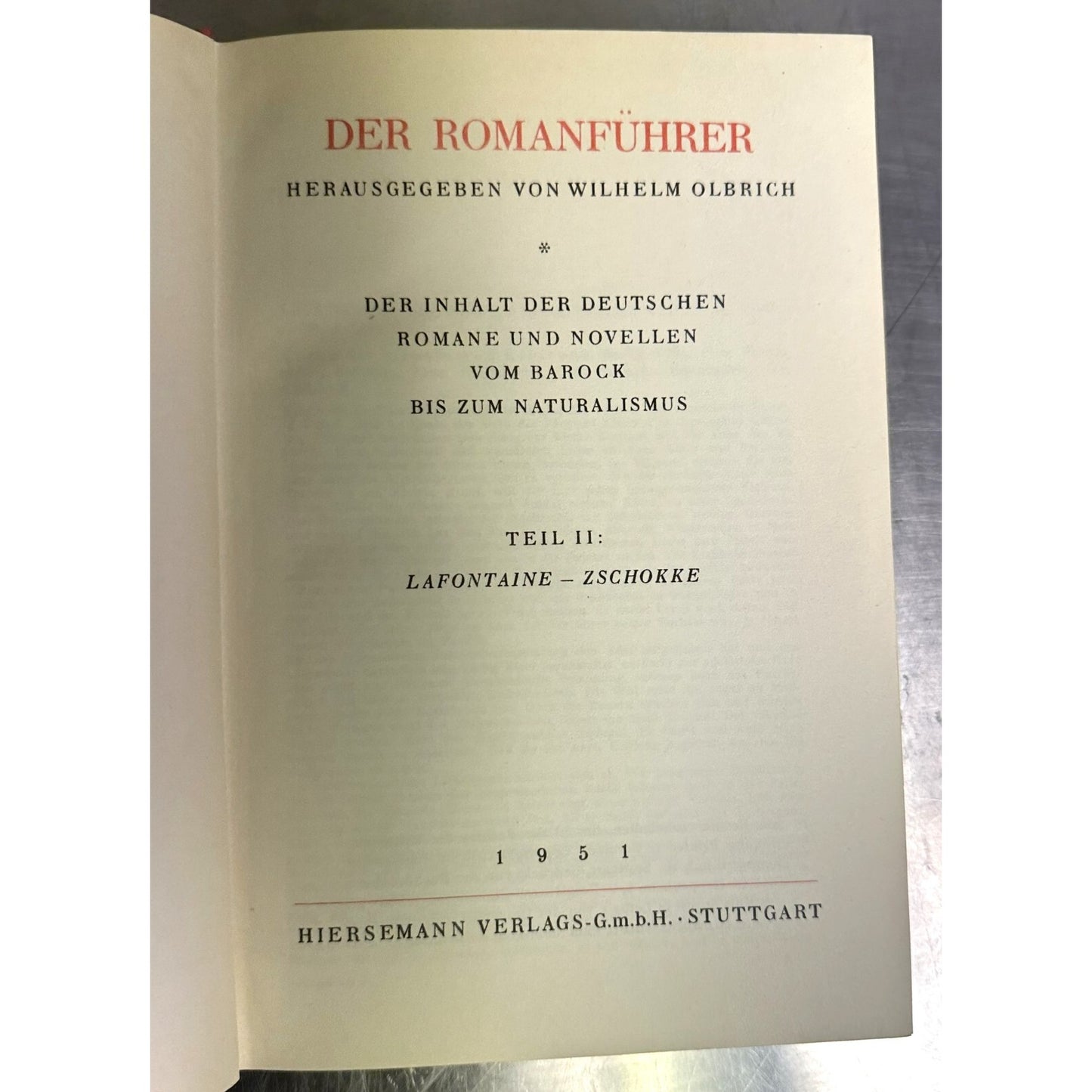 Der Romanführer Book Set By Wilhelm Olbrich German Literature Guide 4 Volumes 1950s Edition