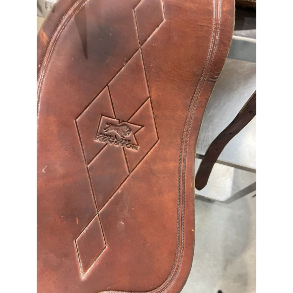 Keystone Western Saddle 15" Seat Brown Leather Riding Roping Working Saddle