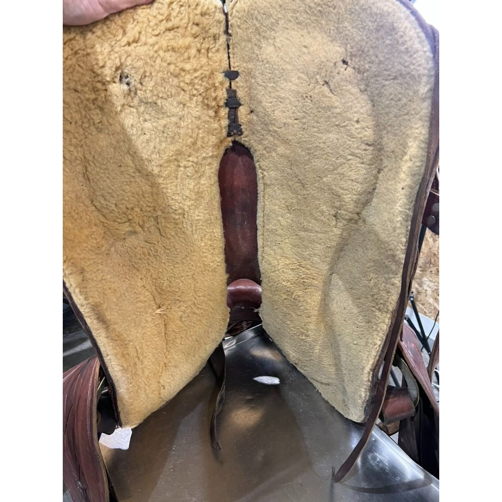 Keystone Western Saddle 15" Seat Brown Leather Riding Roping Working Saddle