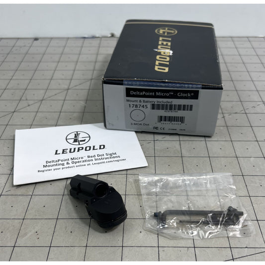 Leupold DeltaPoint Micro 3 MOA Dot Red Dot Sight, Glock, Matte Black, 178745 New