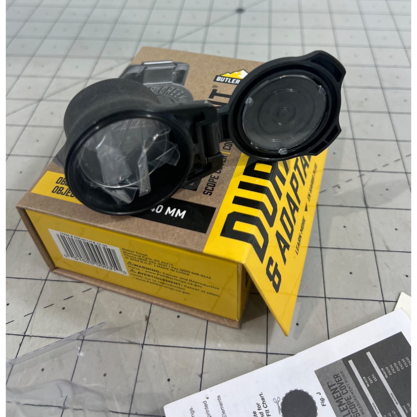 Butler Creek Element Scope Cover 35-40mm Objective Lens New Open Box Flip Up