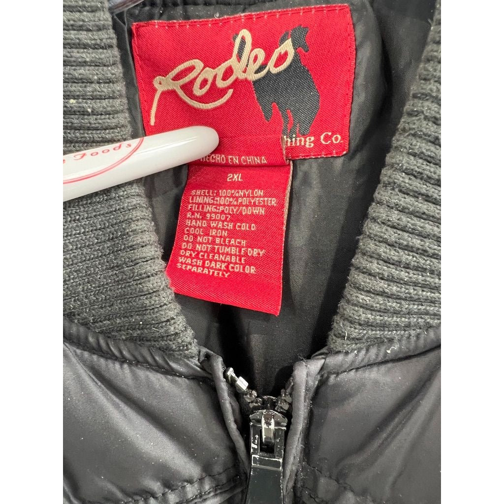 Rodeo Clothing Co. Men’s Black Quilted Puffer Vest 2XL Western Wear
