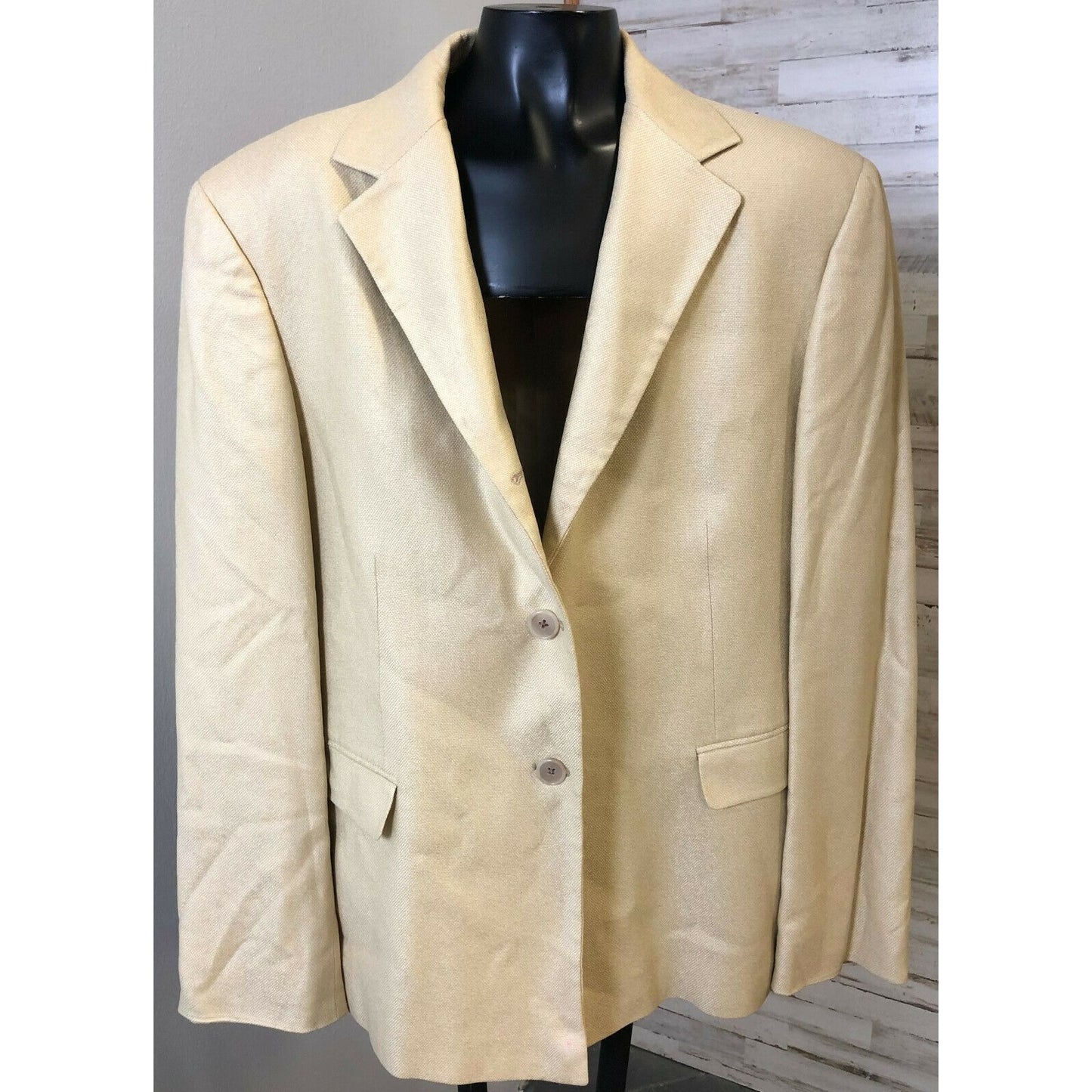 SFI Femme Pour Nordstrom Cream/Ivory Silk Blazer Two-Button Front sz S/M