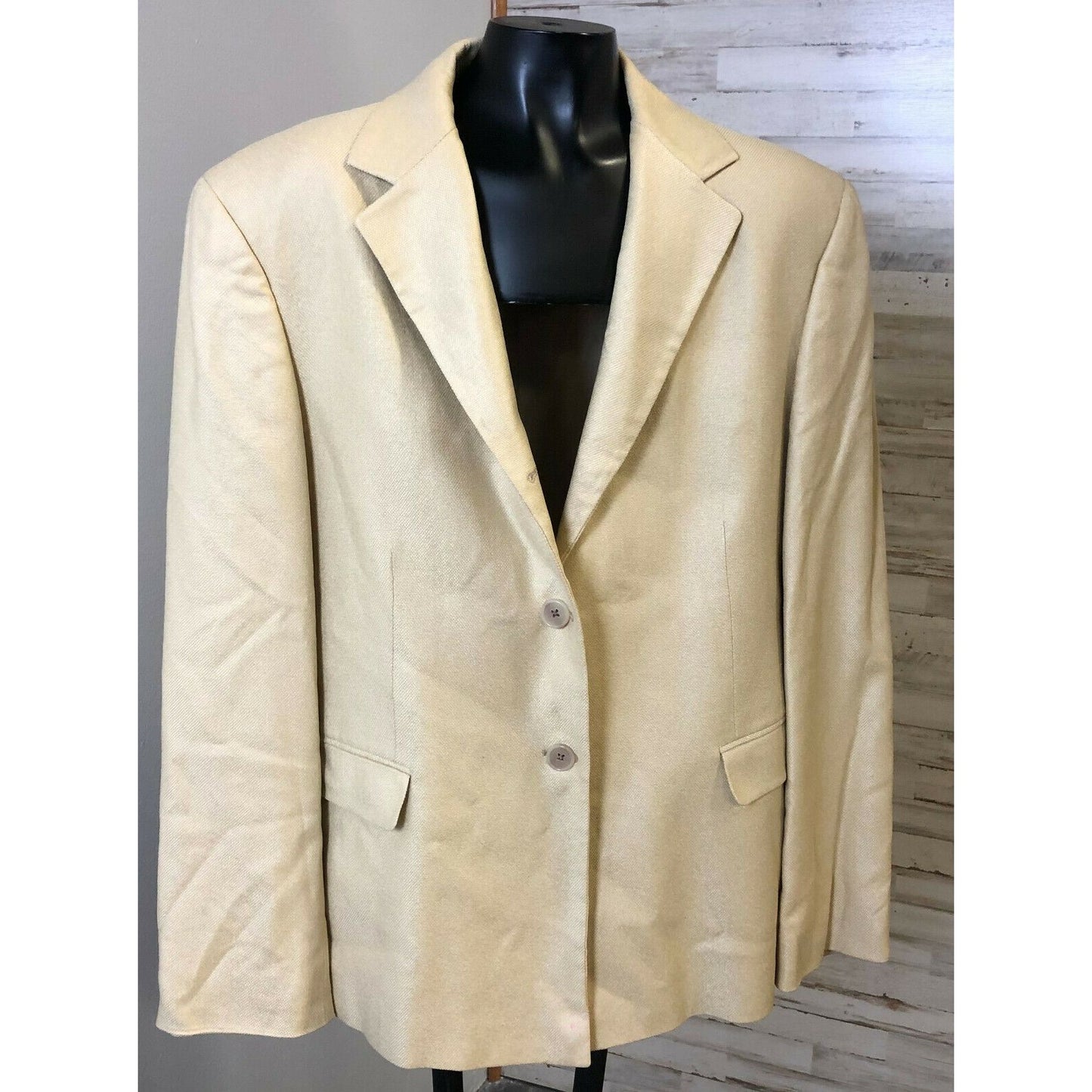 SFI Femme Pour Nordstrom Cream/Ivory Silk Blazer Two-Button Front sz S/M