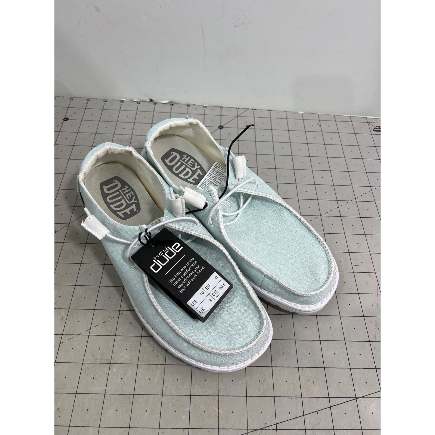 Heydude Women's Wendy Casual Slip on Shoes (Boho Sky Blue) - Size 10 New