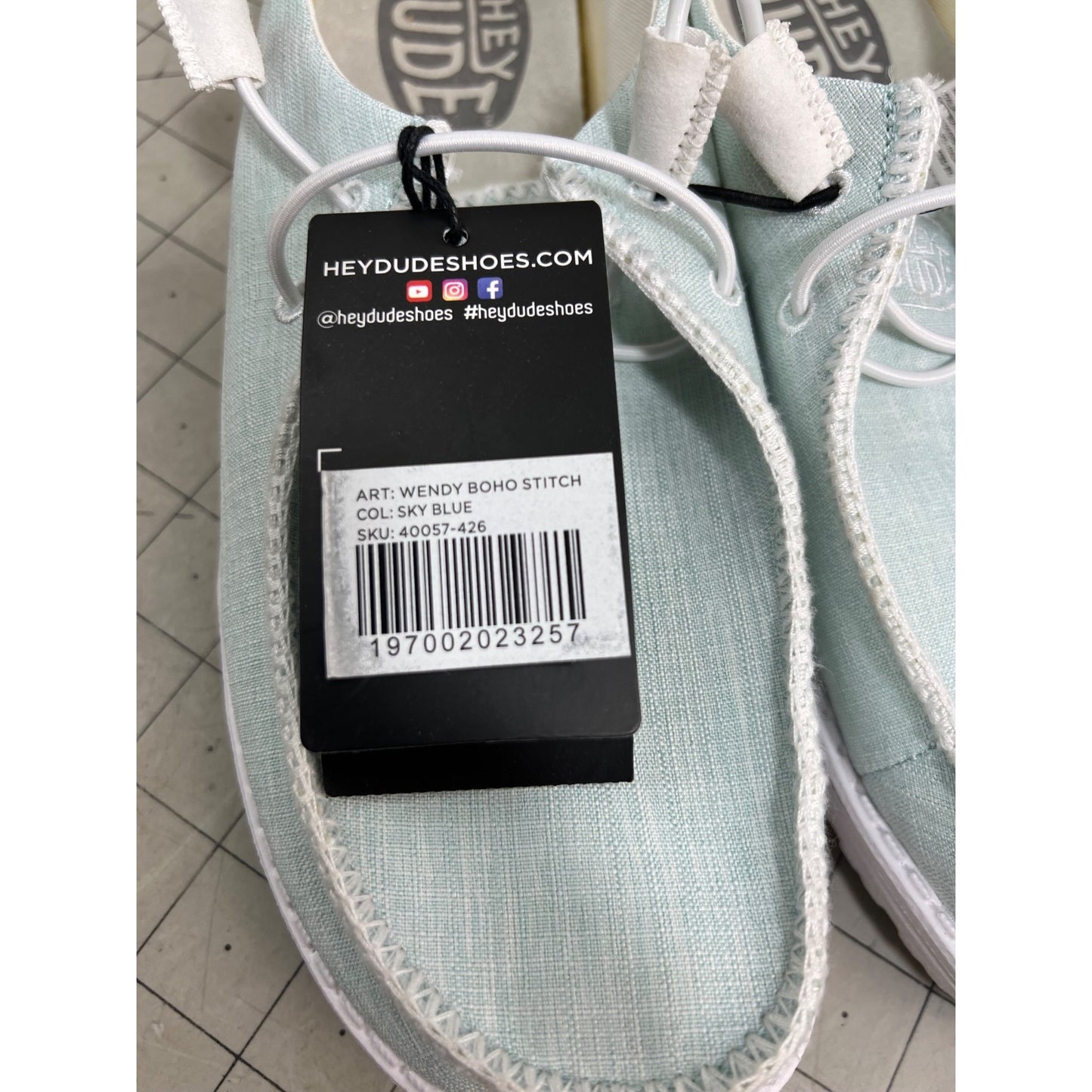 Heydude Women's Wendy Casual Slip on Shoes (Boho Sky Blue) - Size 10 New