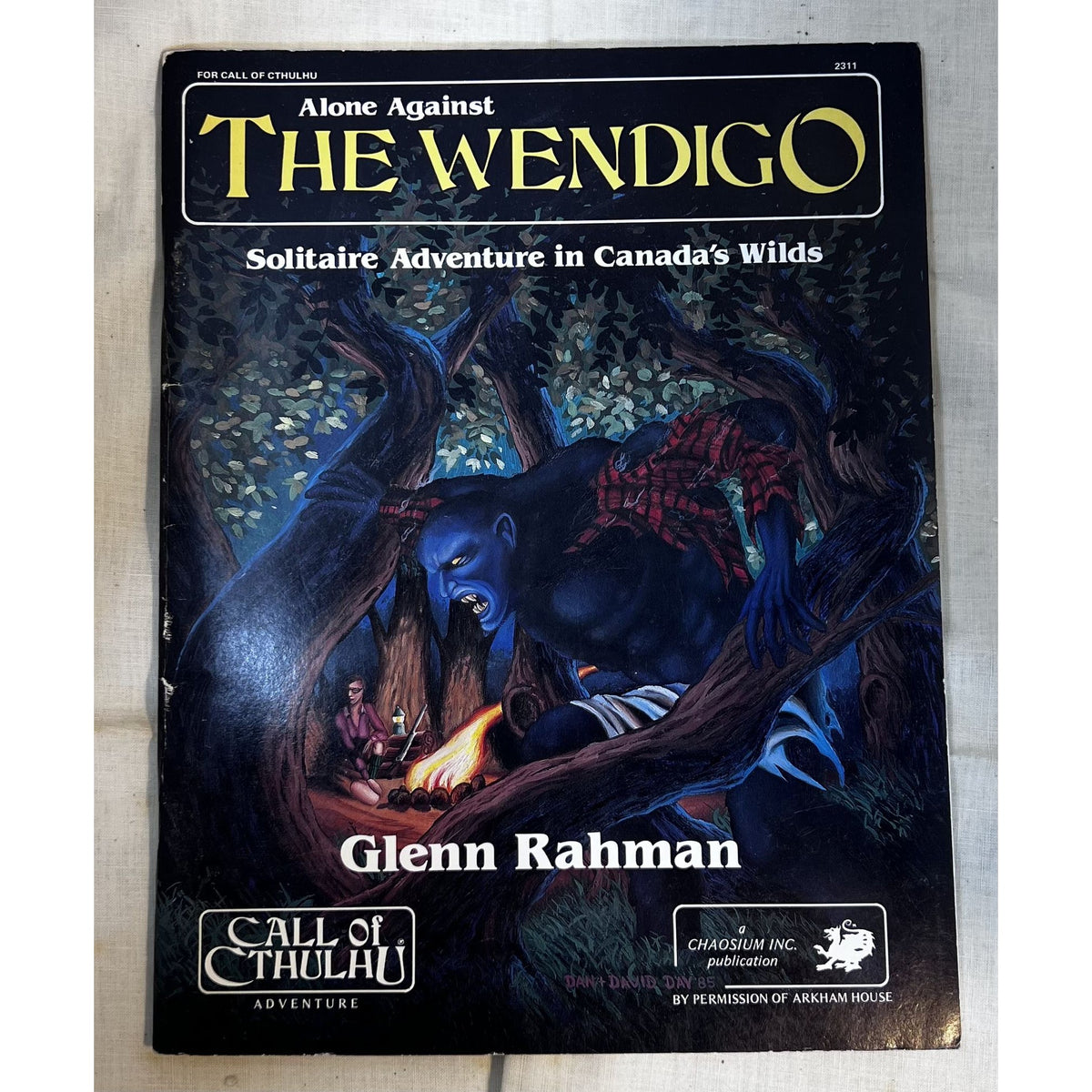 Alone Against the Wendigo - Call of Cthulhu RPG Chaosium - 1st Edition 1985