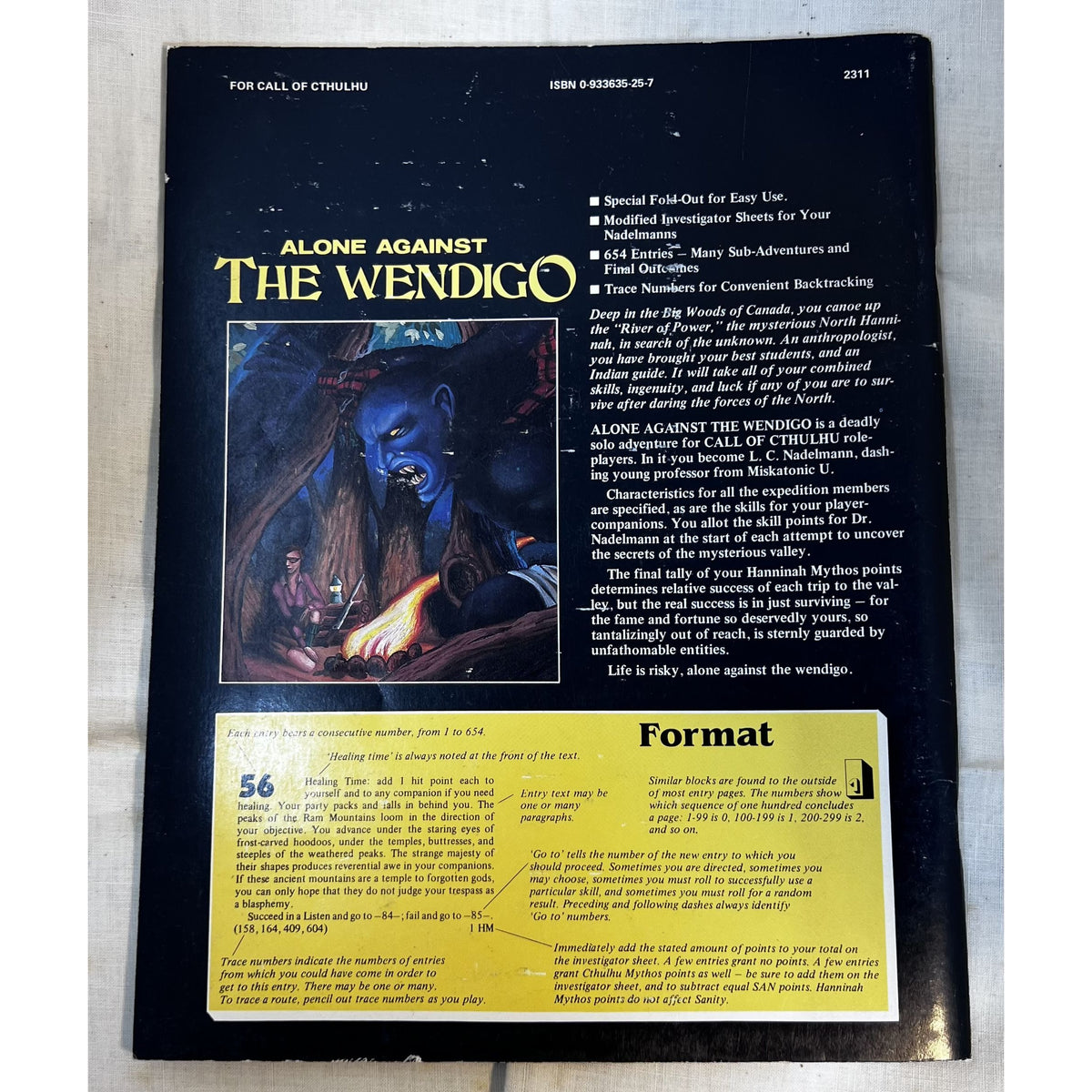 Alone Against the Wendigo - Call of Cthulhu RPG Chaosium - 1st Edition 1985