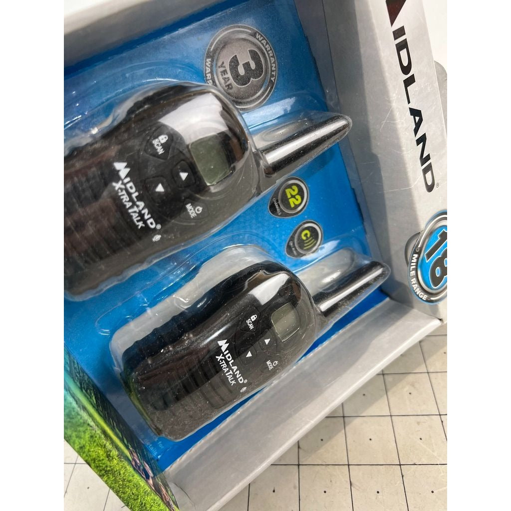 Midland X-Tra Talk LXT118 Two-Way Radios 18 Mile Range 22 Channels Open Box