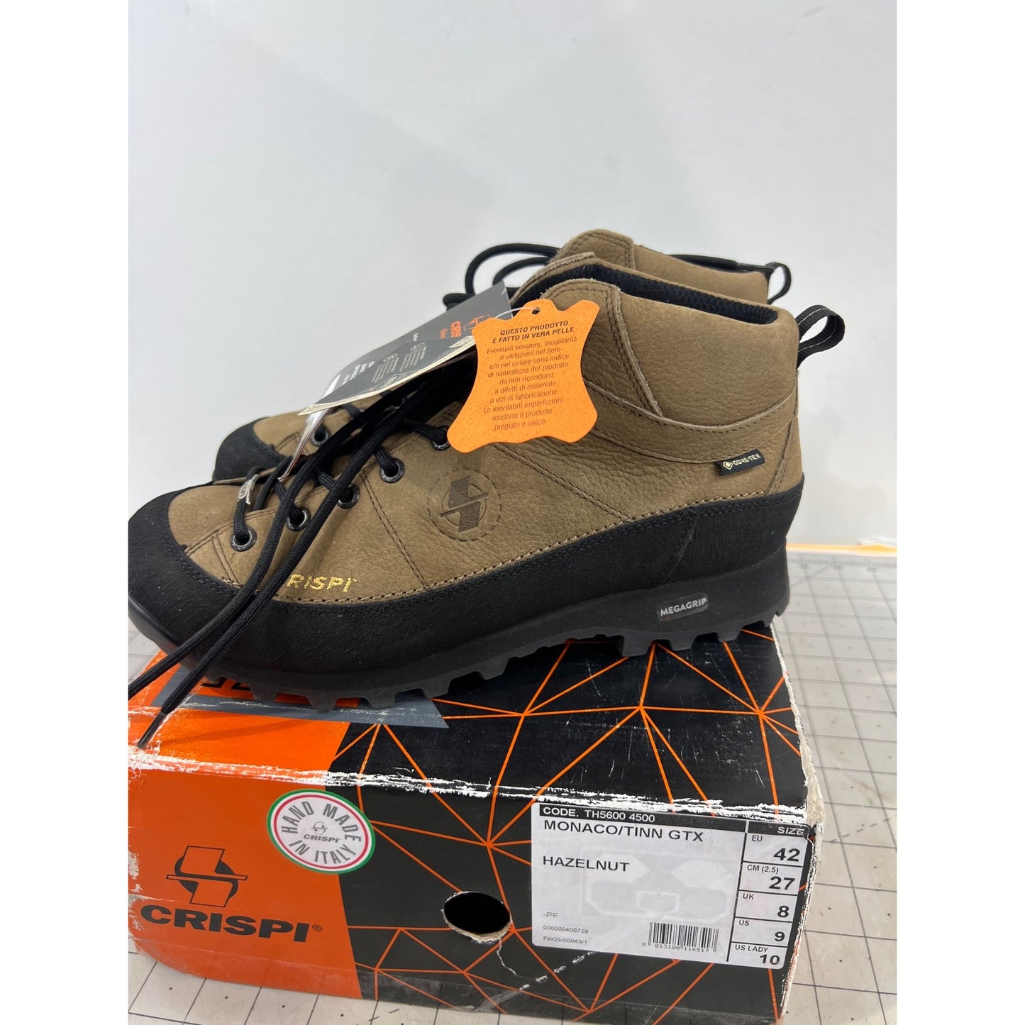 Crispi Men's Monaco GTX Mid Hiking Boots - Hazelnut Sz. 9 New