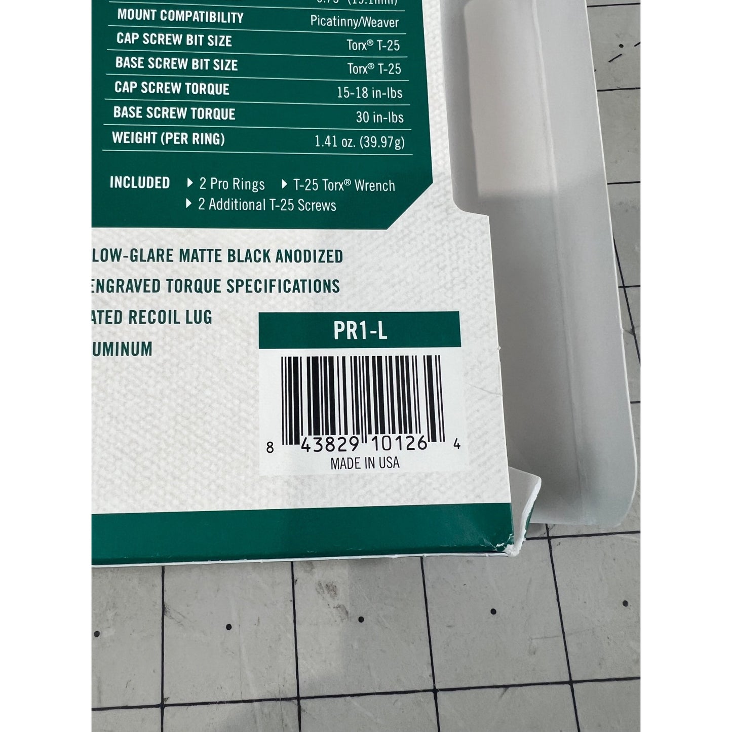 Vortex Pro Riflescope Rings 1" Low Height For Picatinny & Weaver Mounts NEW