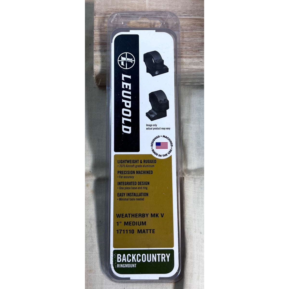 Leupold Weatherby MK V 1" Medium Ring Mount 171110 Matte Black Lightweight Aluminum
