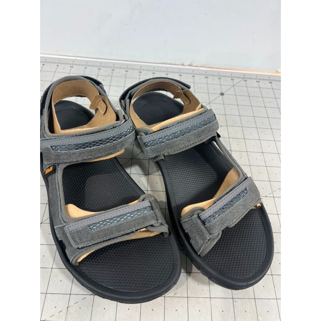 Teva Hudson Men's Shoes Dark Gull Grey : 10 D - Medium, Leather Sandals