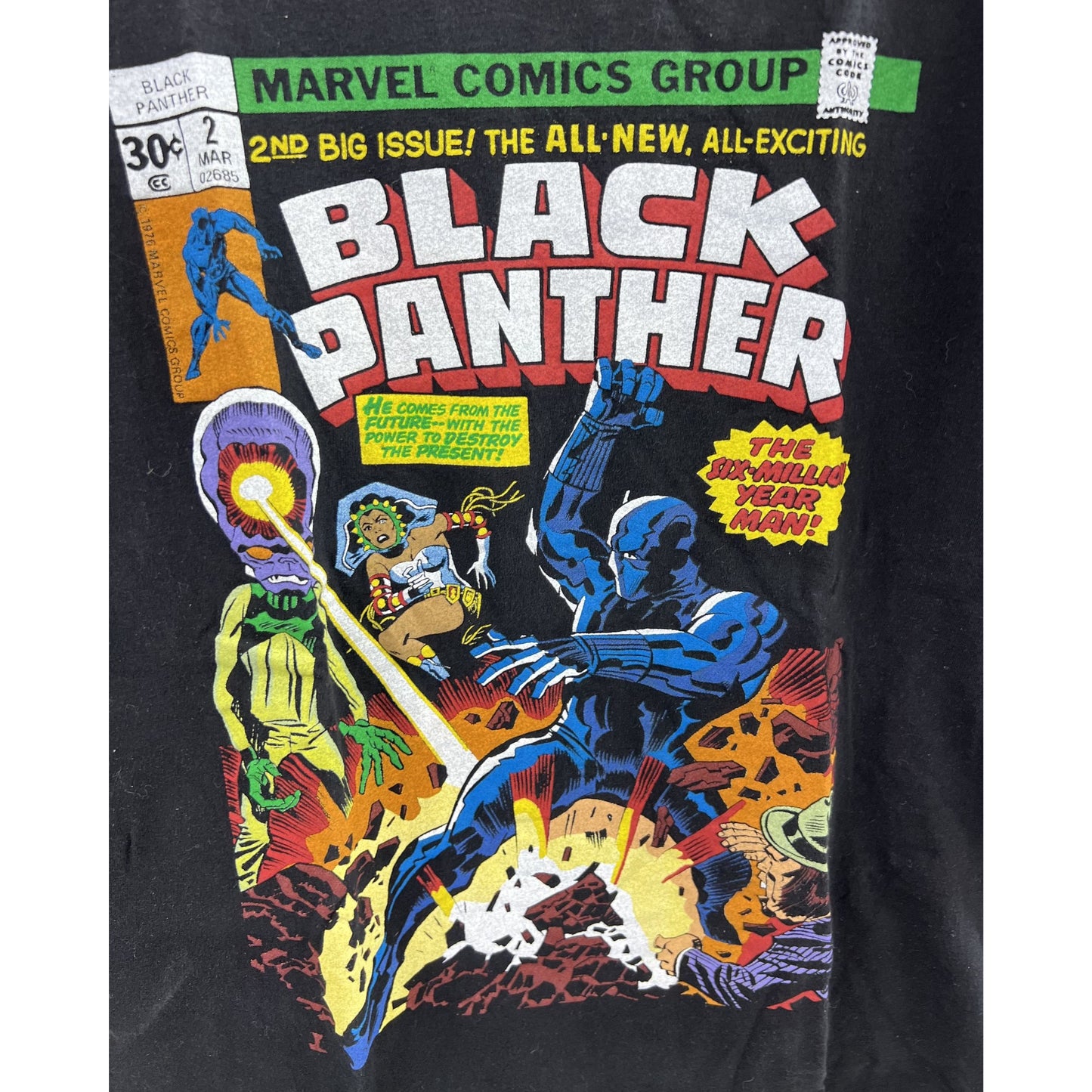 Marvel Comics The Black Panther Big Issue Youth Sz. M Black T-Shirt Minty~~