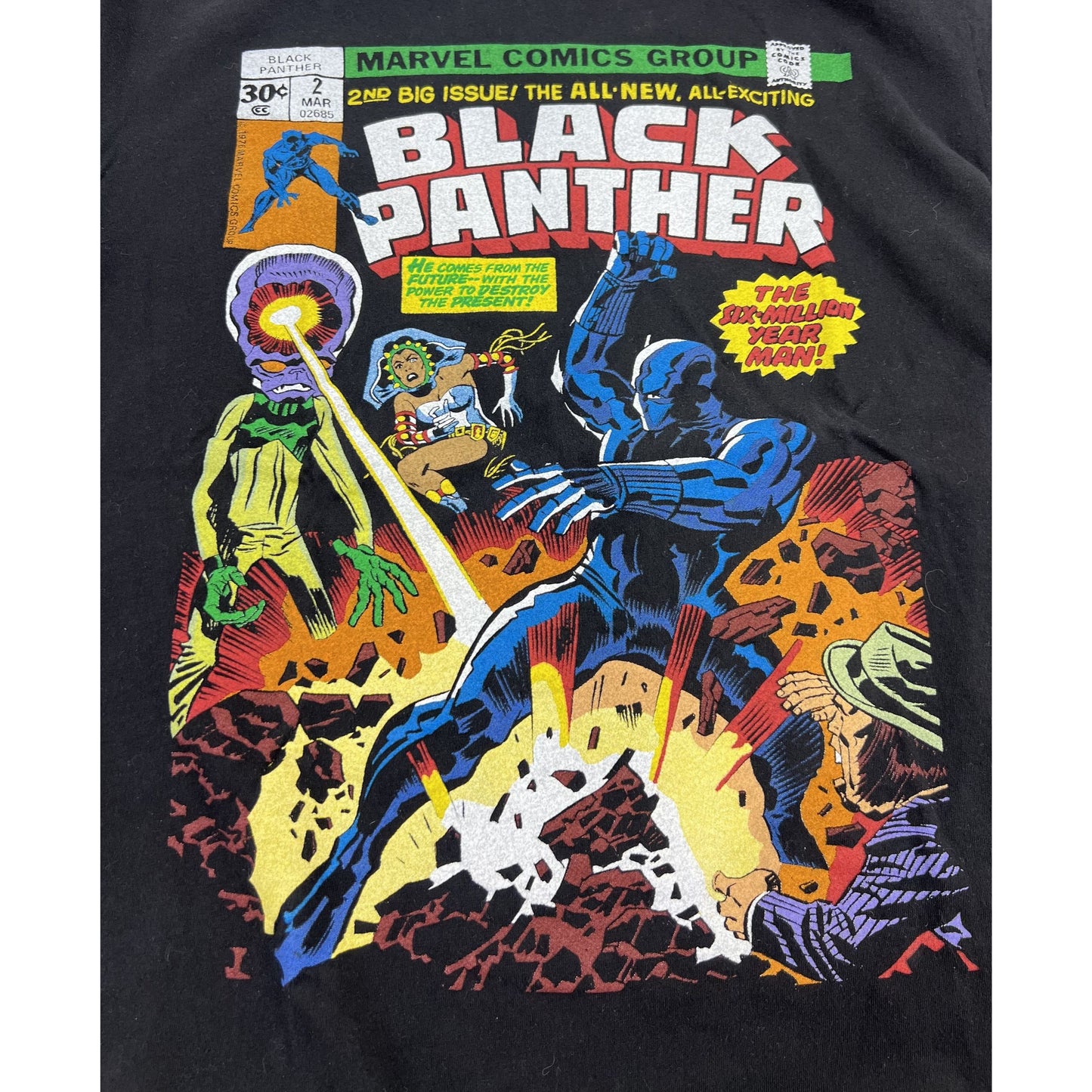 Marvel Comics The Black Panther Big Issue Youth Sz. M Black T-Shirt Minty~~