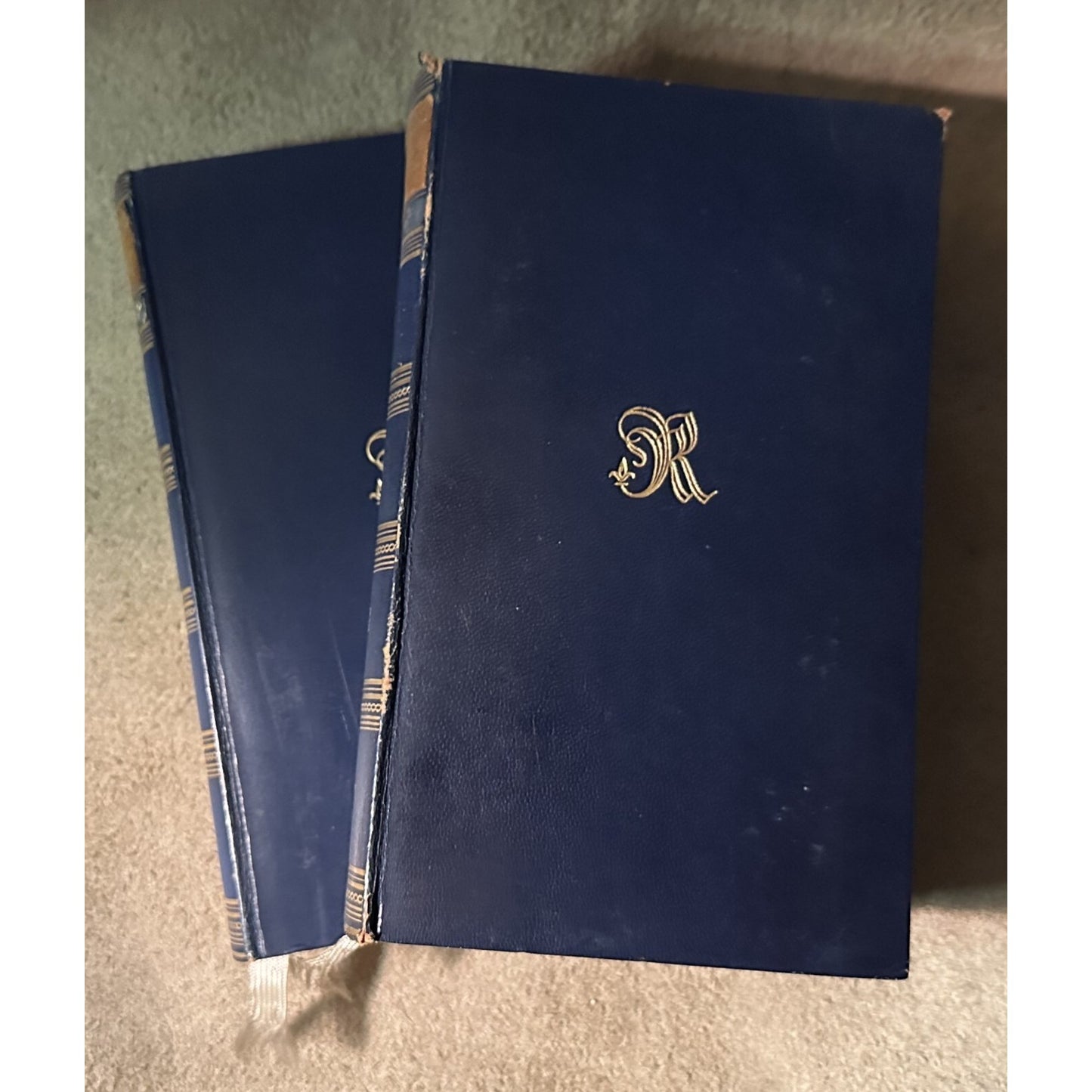 Romain Rolland Johann Christof 1927 German Edition Vol 1 & 2 Hardcover Blue Gold Detail