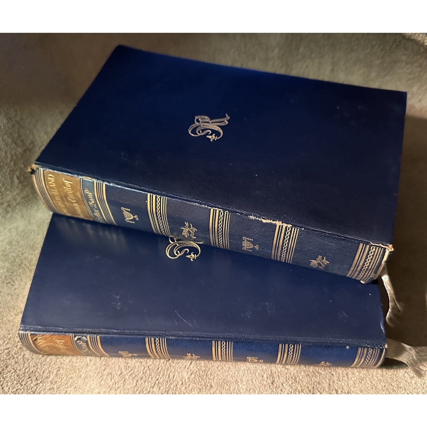 Romain Rolland Johann Christof 1927 German Edition Vol 1 & 2 Hardcover Blue Gold Detail