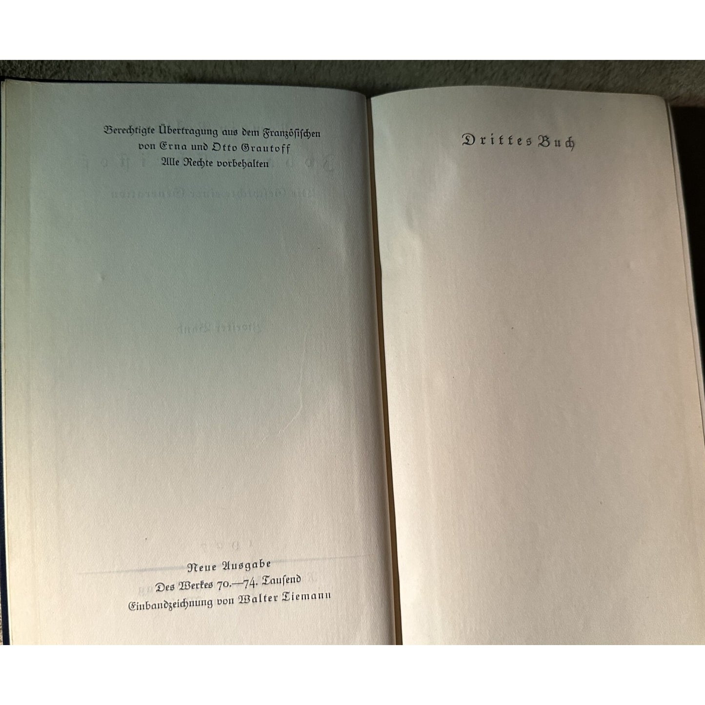 Romain Rolland Johann Christof 1927 German Edition Vol 1 & 2 Hardcover Blue Gold Detail