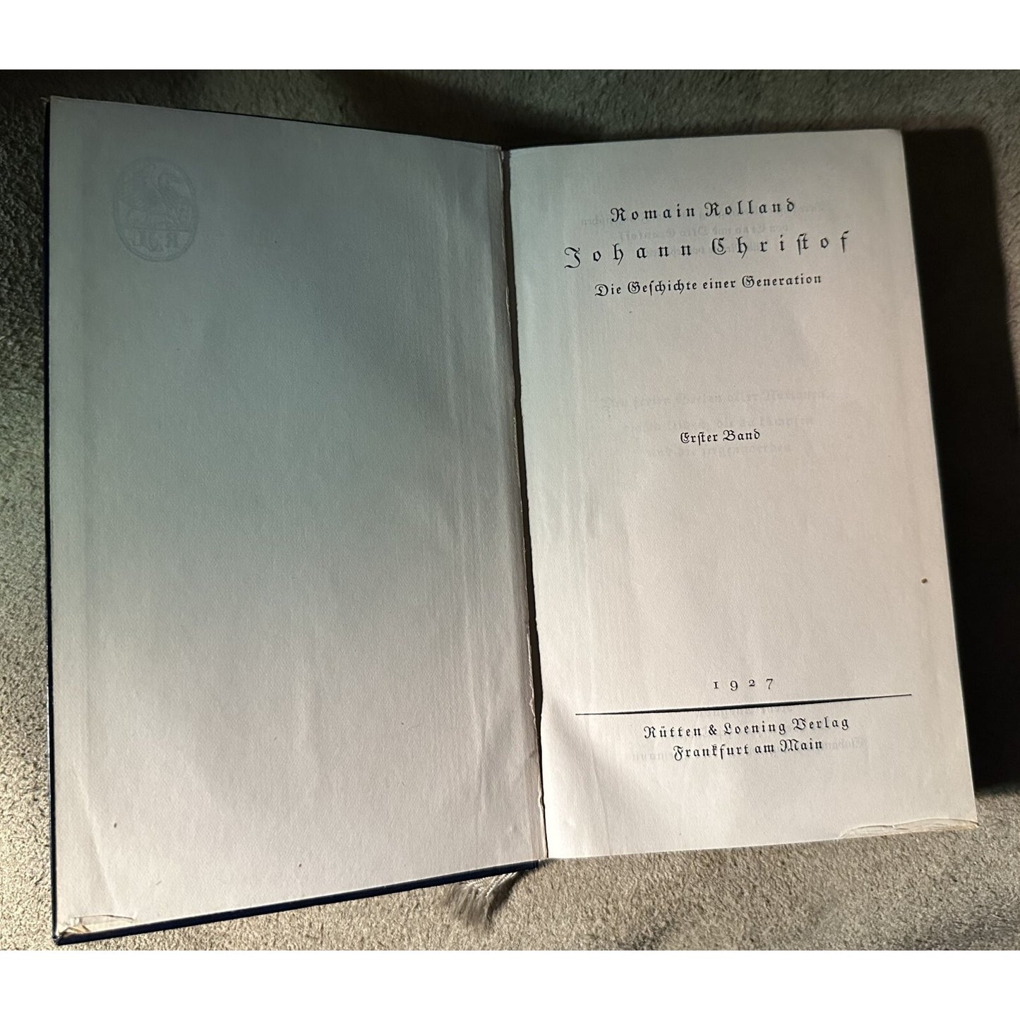 Romain Rolland Johann Christof 1927 German Edition Vol 1 & 2 Hardcover Blue Gold Detail