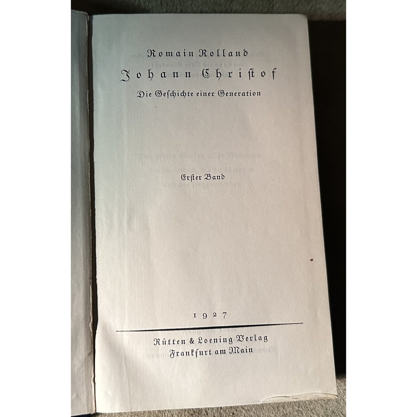 Romain Rolland Johann Christof 1927 German Edition Vol 1 & 2 Hardcover Blue Gold Detail