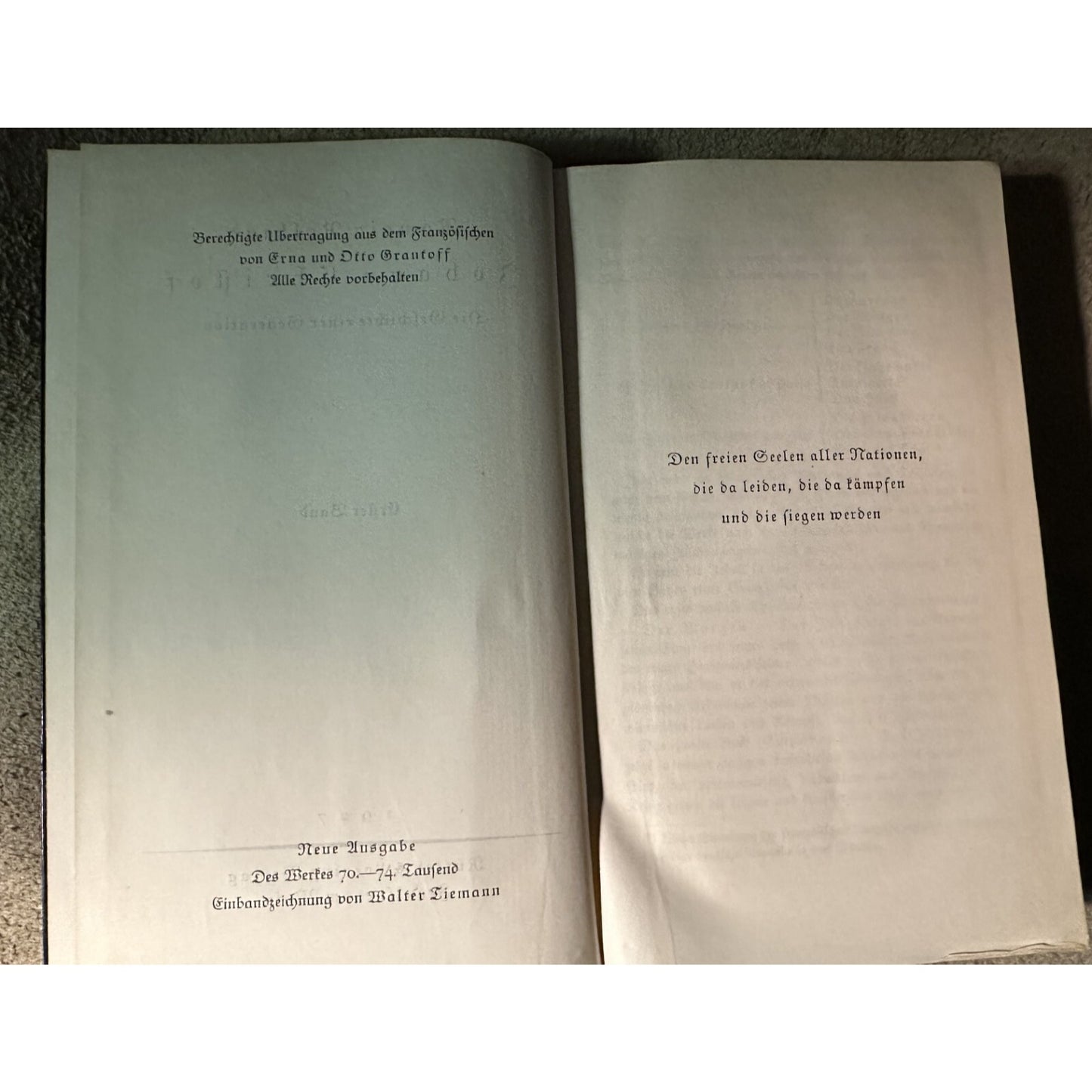 Romain Rolland Johann Christof 1927 German Edition Vol 1 & 2 Hardcover Blue Gold Detail