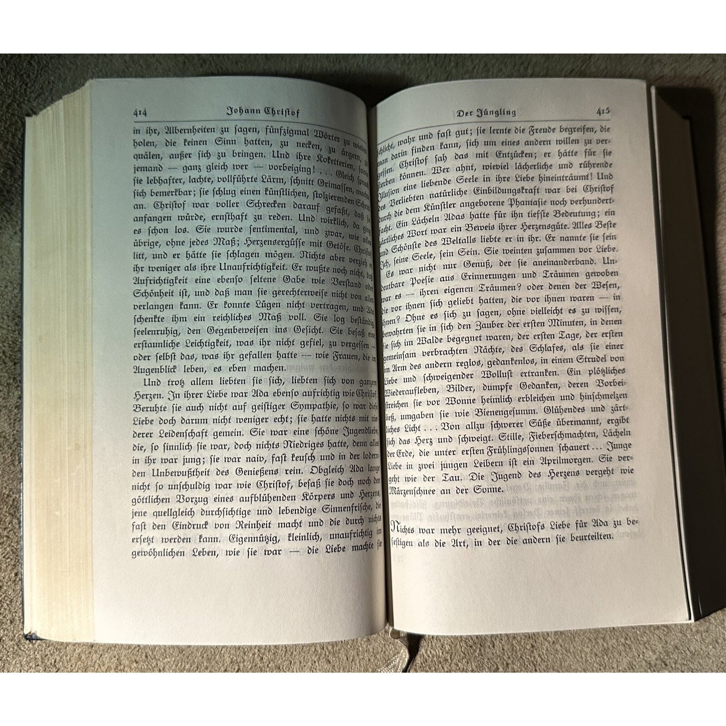 Romain Rolland Johann Christof 1927 German Edition Vol 1 & 2 Hardcover Blue Gold Detail