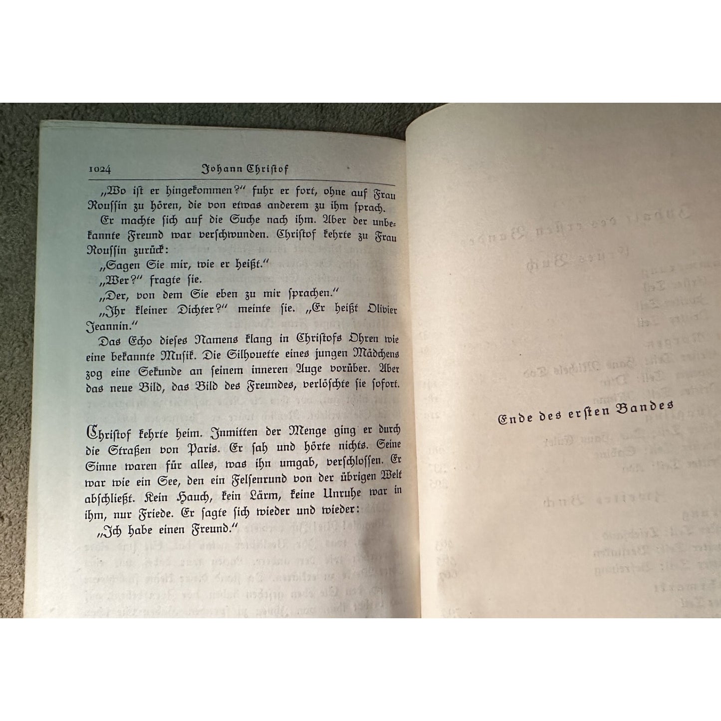 Romain Rolland Johann Christof 1927 German Edition Vol 1 & 2 Hardcover Blue Gold Detail