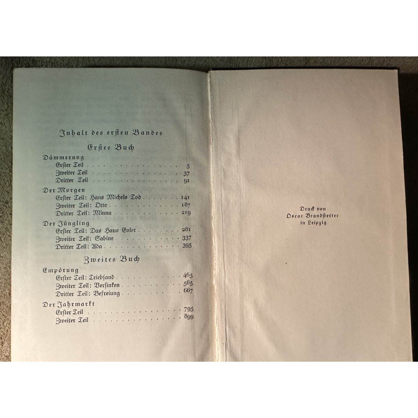 Romain Rolland Johann Christof 1927 German Edition Vol 1 & 2 Hardcover Blue Gold Detail