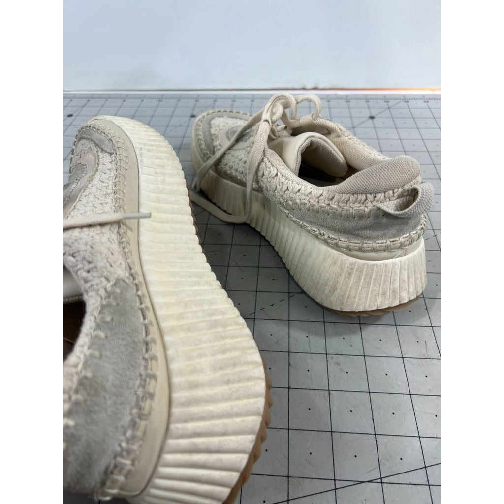 Woven Platform Sneakers Dolce Vida Beige Lace-Up Casual Shoes Women's Size 9