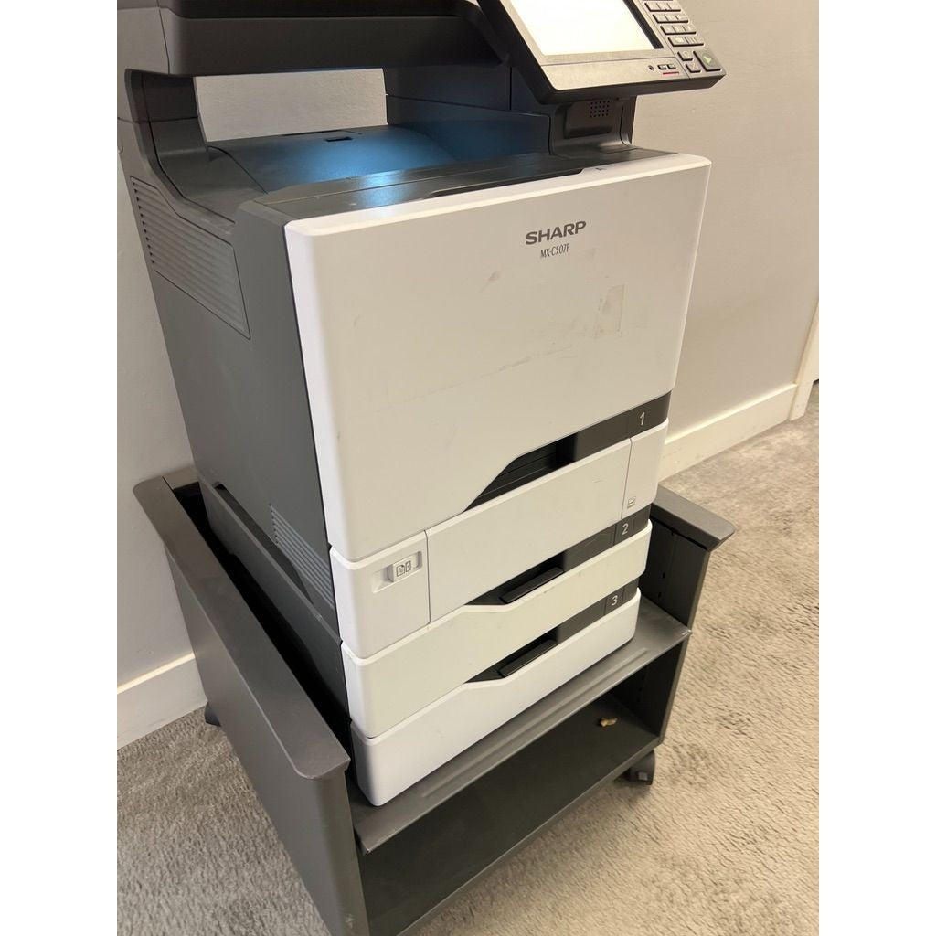 Sharp MX-C507F Desktop Multi-Function Printer Copier Scanner Fax With Stand