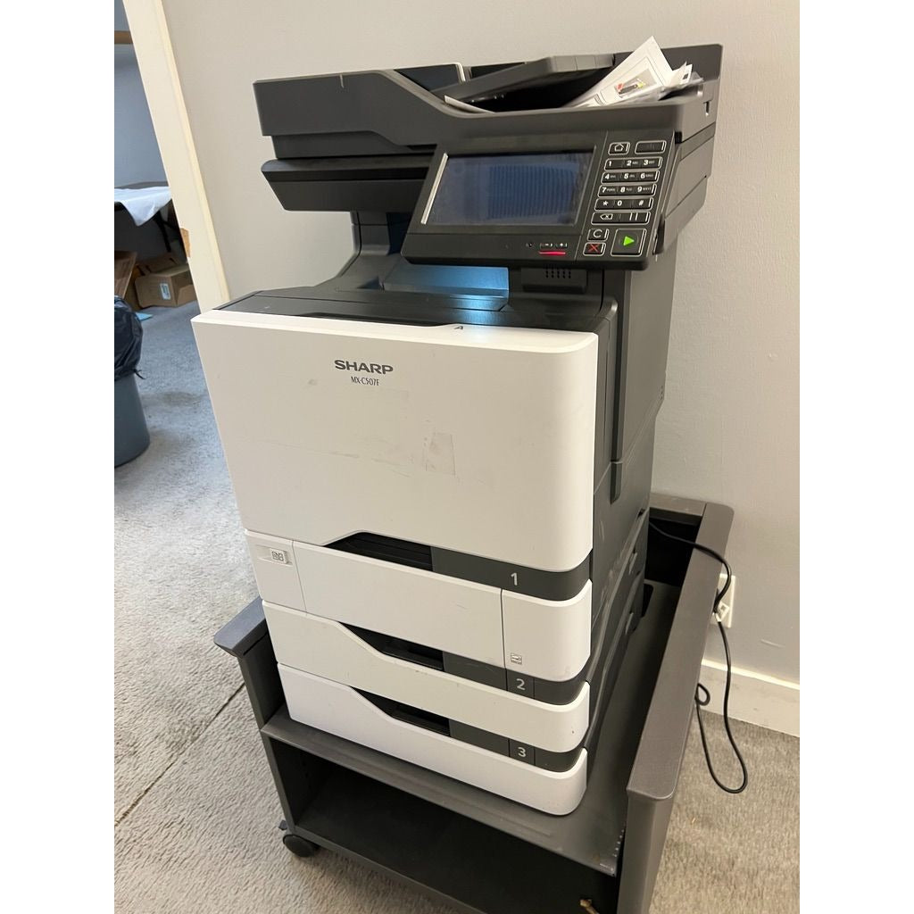 Sharp MX-C507F Desktop Multi-Function Printer Copier Scanner Fax With Stand