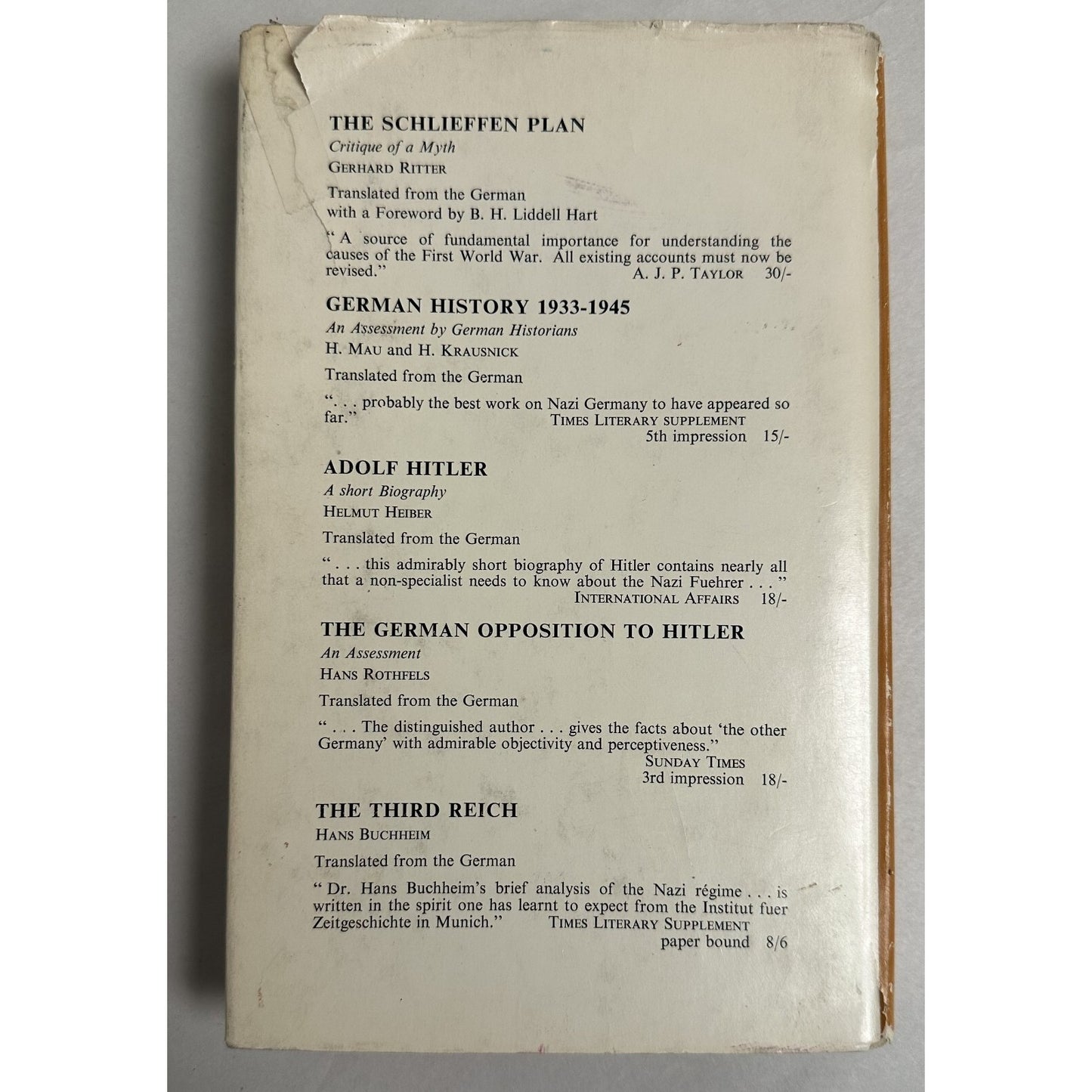 The Road To Dictatorship Germany 1918-1933 Oswald Wolff 1964 Hardcover Fine Condition