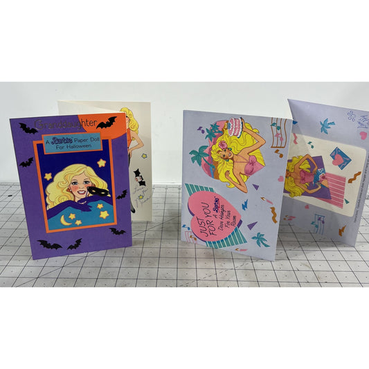 Vintage 1990's Paper Doll Barbie Cards Door Hanger Halloween