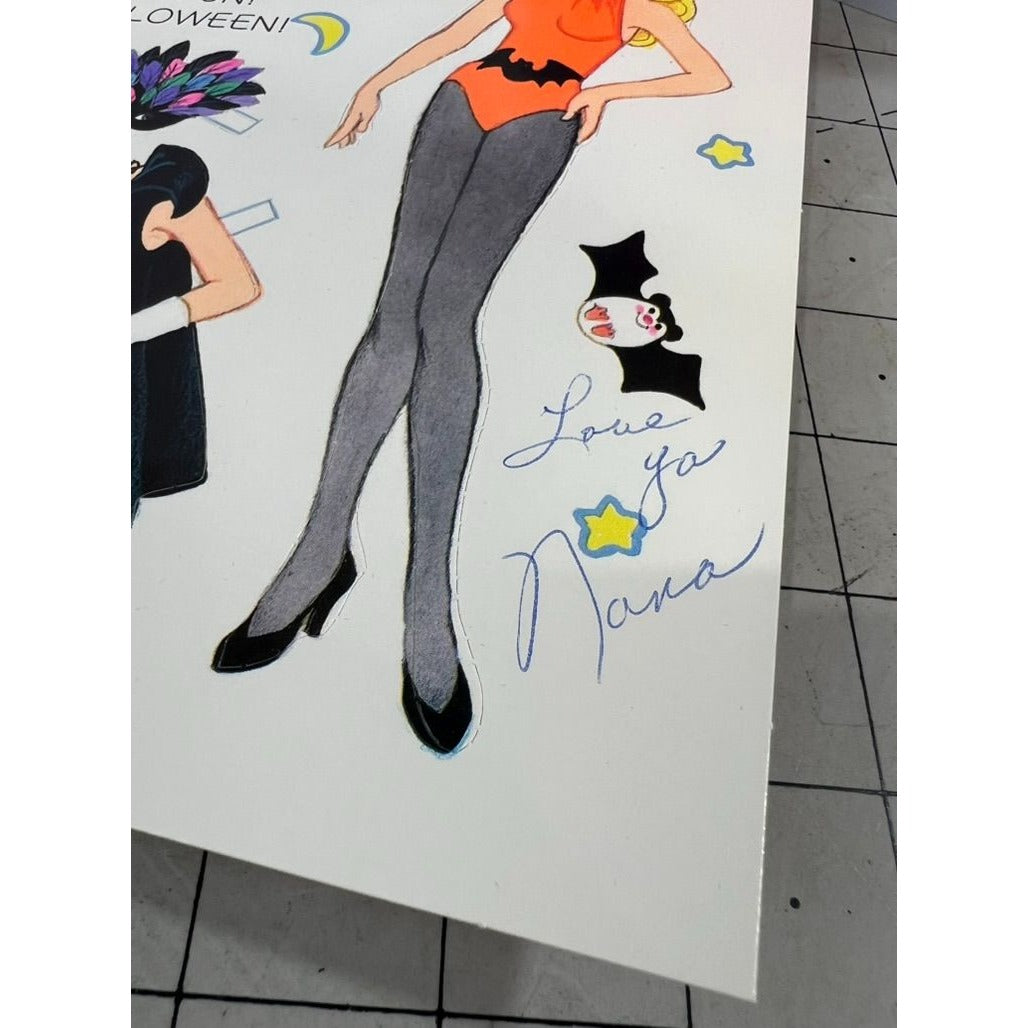 Vintage 1990's Paper Doll Barbie Cards Door Hanger Halloween