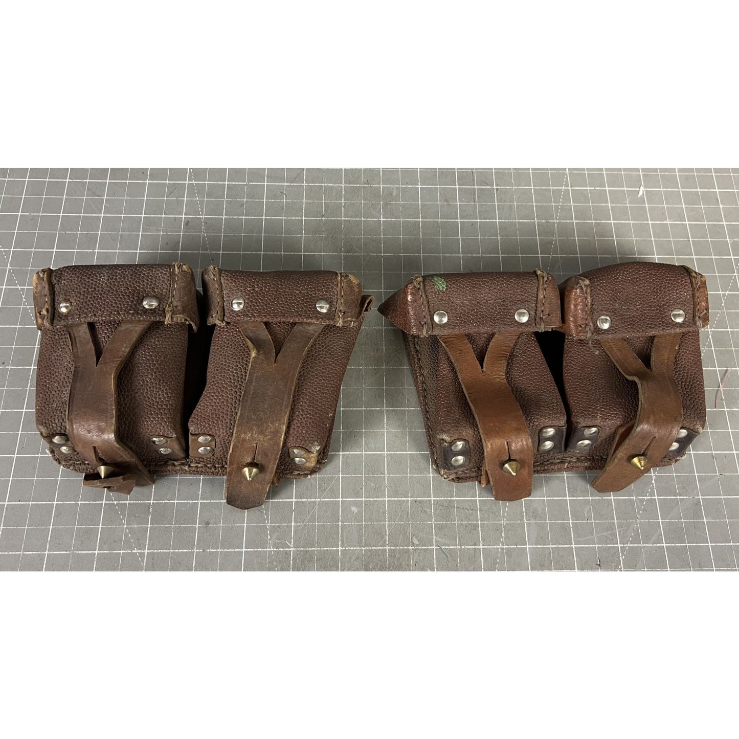 Russian Mosin Nagant Ammo Pouch Soviet Army Surplus 2-Pair Leather Canvas Vintage Military Gear