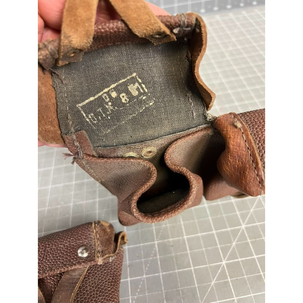 Russian Mosin Nagant Ammo Pouch Soviet Army Surplus 2-Pair Leather Canvas Vintage Military Gear