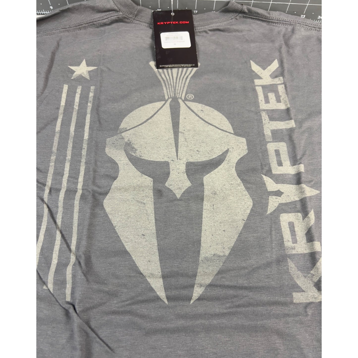 Kryptek Men’s Simple Flag Spartan T-Shirt Sz. M Charcoal Grey New