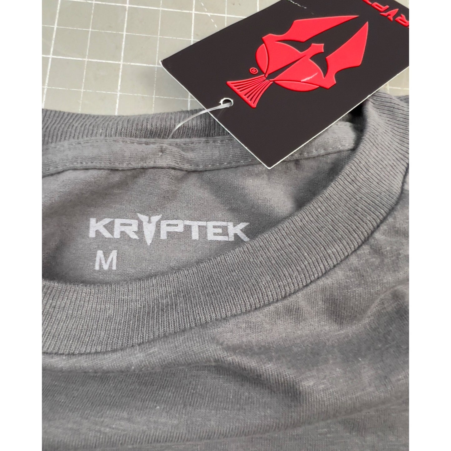 Kryptek Men’s Simple Flag Spartan T-Shirt Sz. M Charcoal Grey New