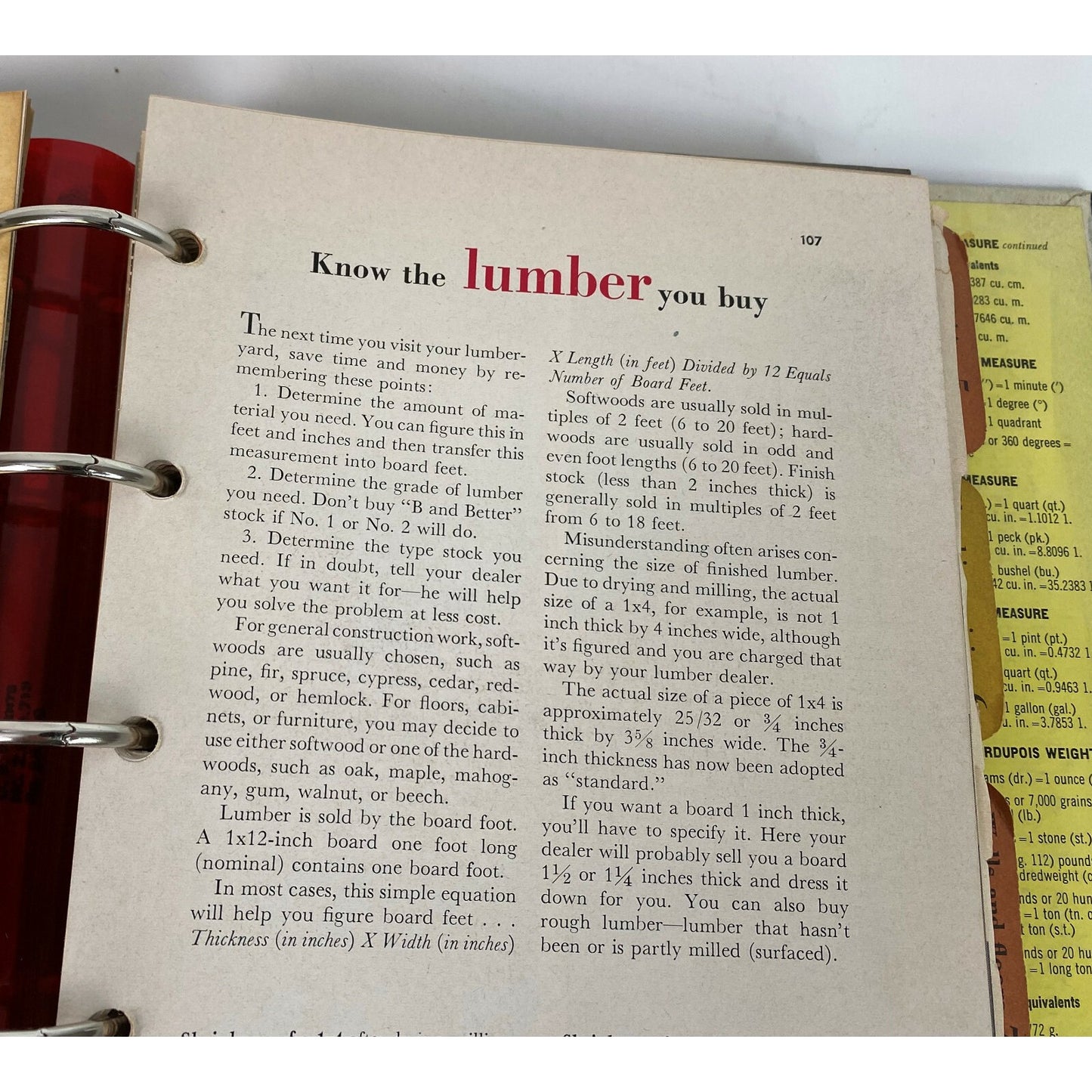 Vintage Better Homes & Gardens Handymans Book 1957 Looseleaf Edition