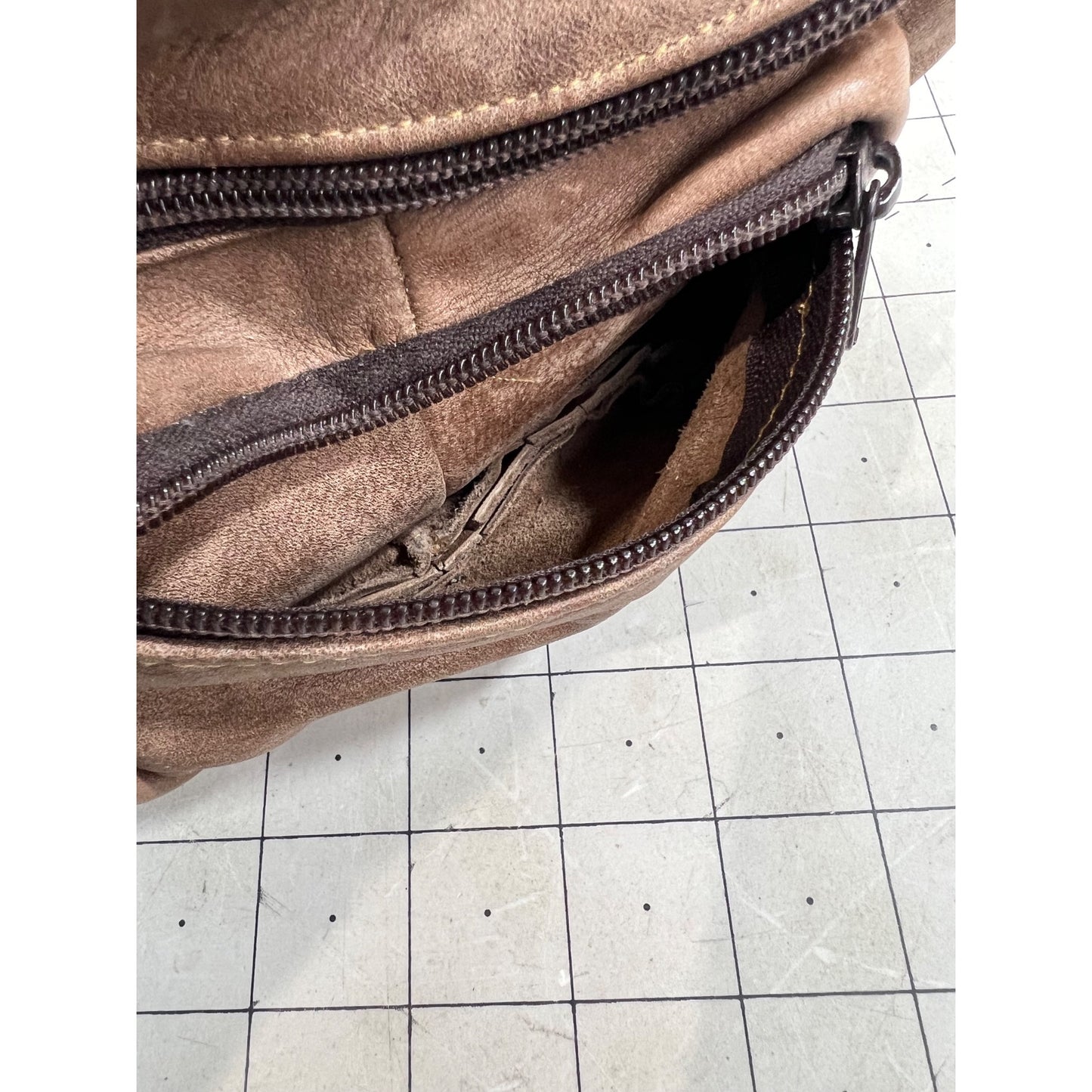 Vintage Brown Genuine Leather Fanny Pack Adjustable Strap Multiple Pockets