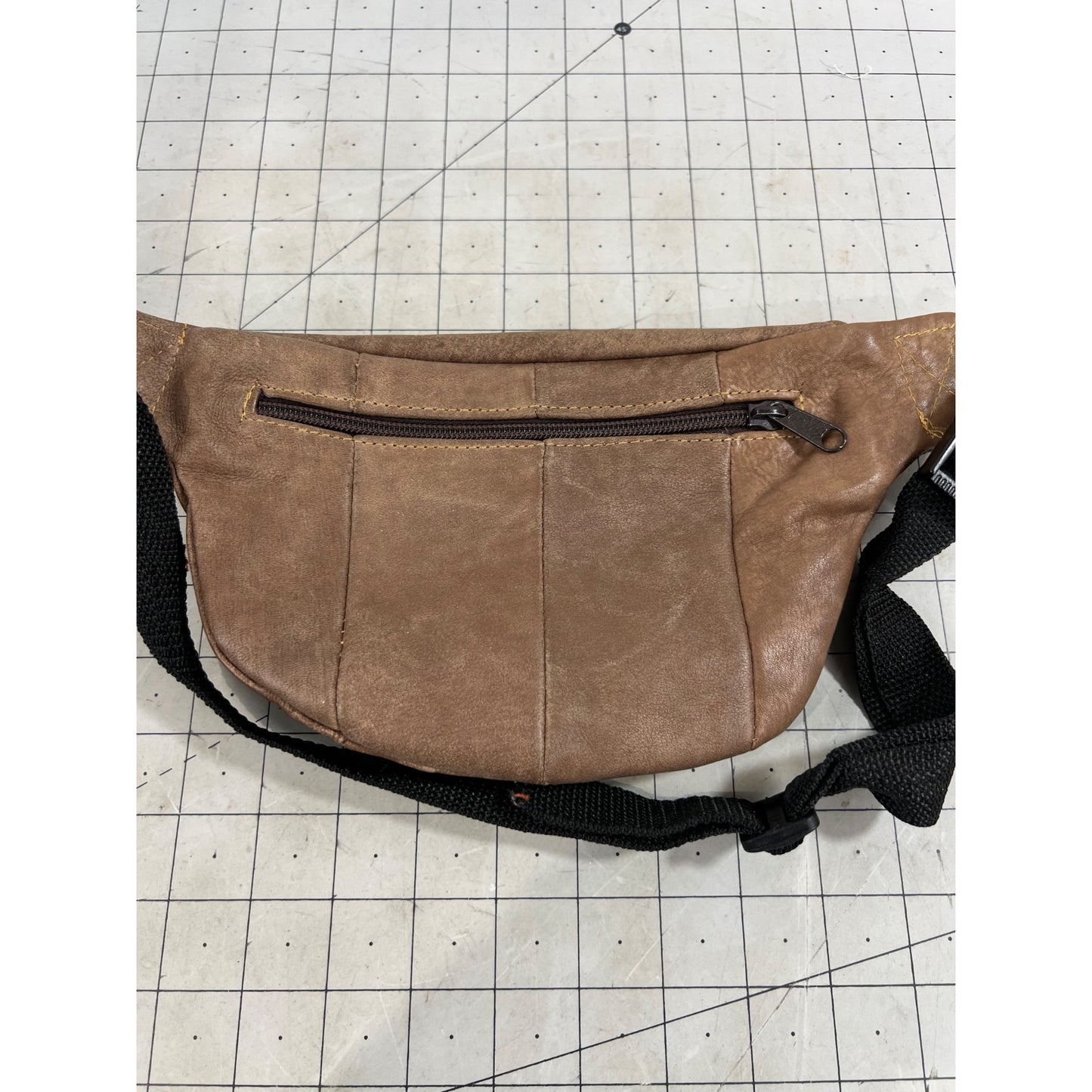 Vintage Brown Genuine Leather Fanny Pack Adjustable Strap Multiple Pockets