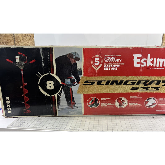 Eskimo Stingray Gas Power Ice Fishing Auger 8” New  33cc