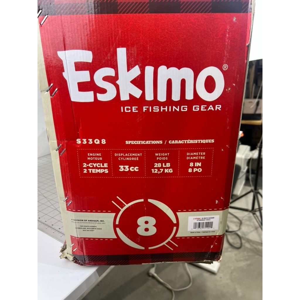 Eskimo Stingray Gas Power Ice Fishing Auger 8” New  33cc