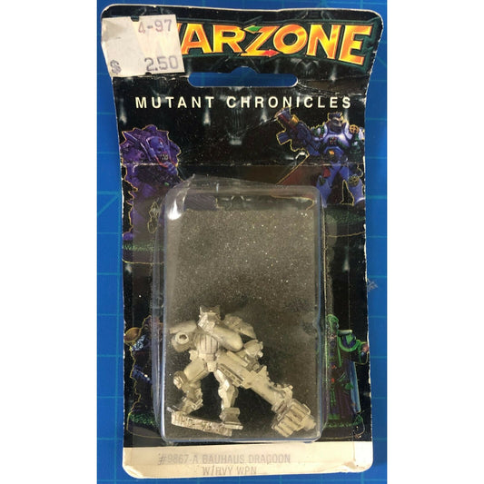 Warzone Mutant Chronicles 9867-A Bauhaus Dragoon With Heavy Weapon NOS New